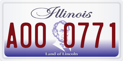 IL license plate A000771