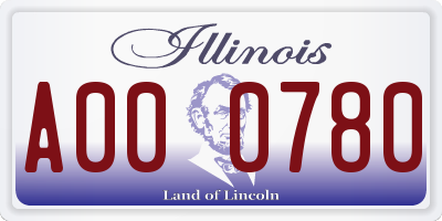 IL license plate A000780