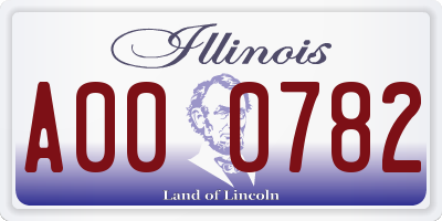 IL license plate A000782