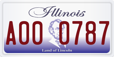 IL license plate A000787