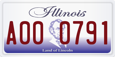 IL license plate A000791