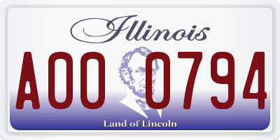 IL license plate A000794