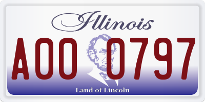 IL license plate A000797