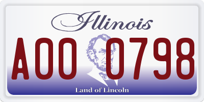 IL license plate A000798