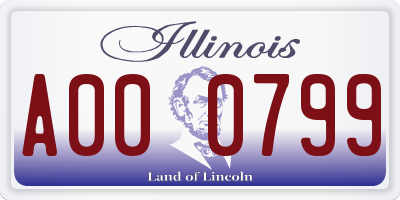 IL license plate A000799