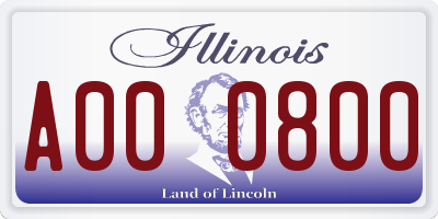 IL license plate A000800