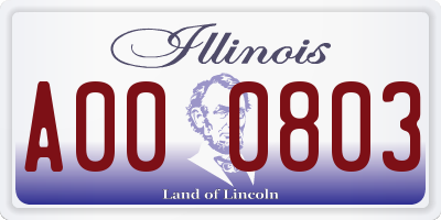 IL license plate A000803