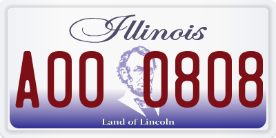 IL license plate A000808