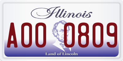 IL license plate A000809