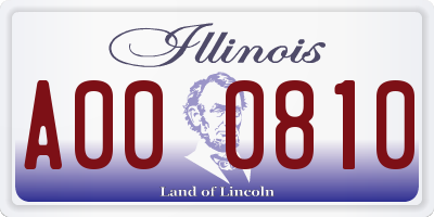 IL license plate A000810