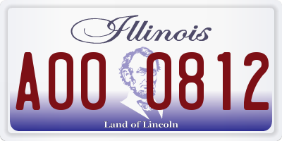 IL license plate A000812