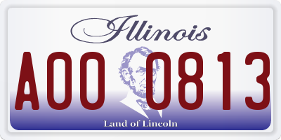 IL license plate A000813