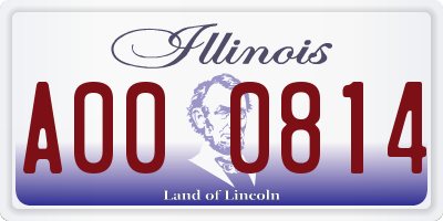 IL license plate A000814