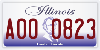 IL license plate A000823