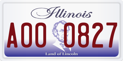 IL license plate A000827