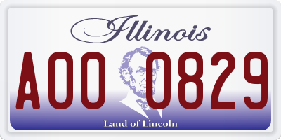 IL license plate A000829