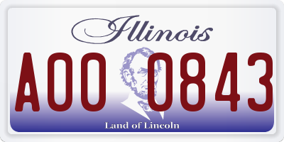 IL license plate A000843