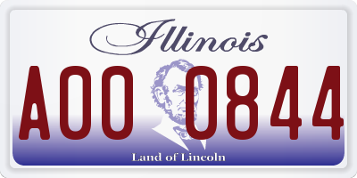 IL license plate A000844