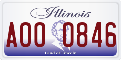 IL license plate A000846