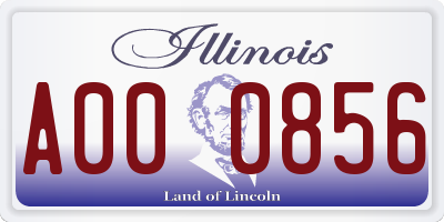 IL license plate A000856