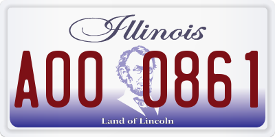 IL license plate A000861