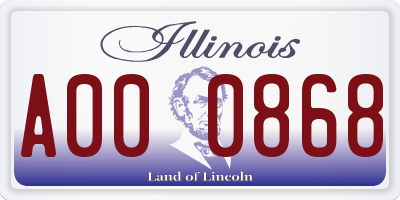 IL license plate A000868