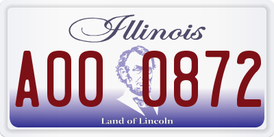 IL license plate A000872