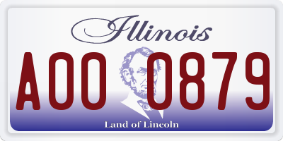 IL license plate A000879