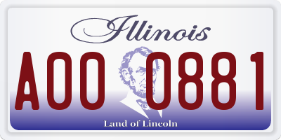 IL license plate A000881