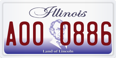 IL license plate A000886