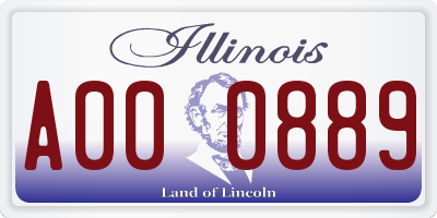 IL license plate A000889