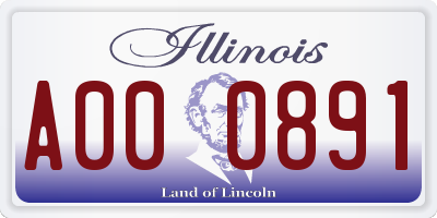 IL license plate A000891