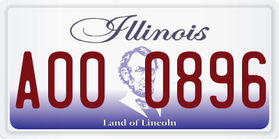 IL license plate A000896