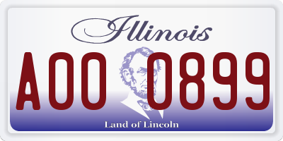 IL license plate A000899