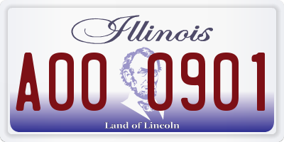 IL license plate A000901