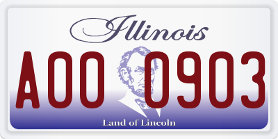 IL license plate A000903