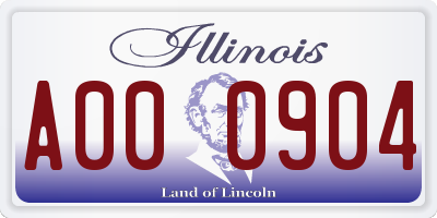 IL license plate A000904