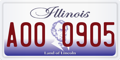 IL license plate A000905