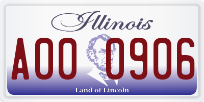 IL license plate A000906