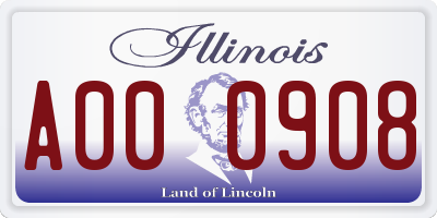 IL license plate A000908