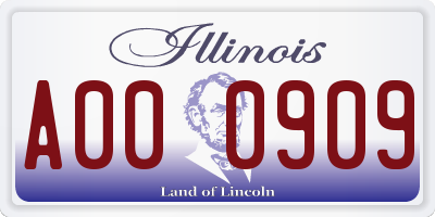 IL license plate A000909