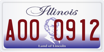 IL license plate A000912