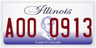 IL license plate A000913