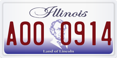 IL license plate A000914