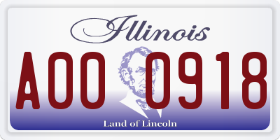 IL license plate A000918