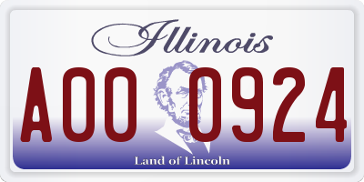 IL license plate A000924