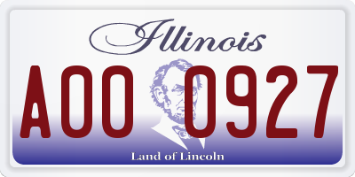 IL license plate A000927