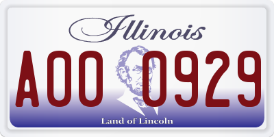 IL license plate A000929