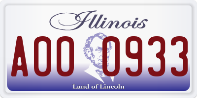 IL license plate A000933