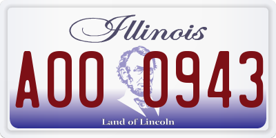 IL license plate A000943